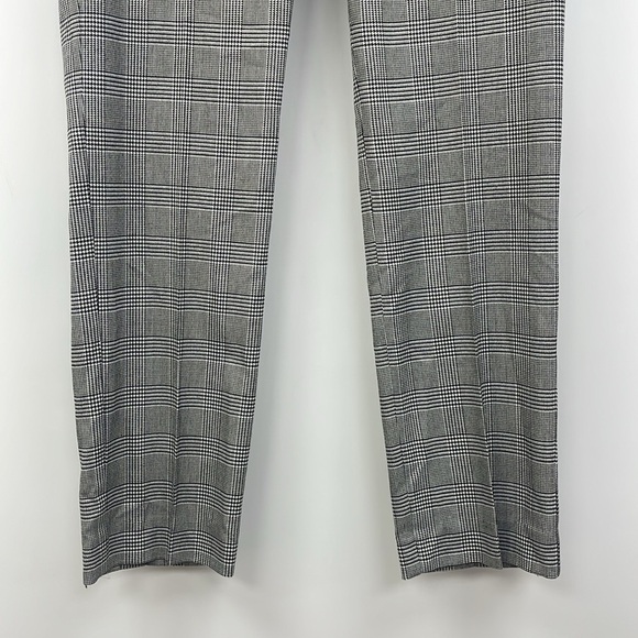 Ann Taylor Houndstooth Plaid Mid-Rise Trouser Ankle Pant Preppy Black 4 Petite - Picture 3 of 8